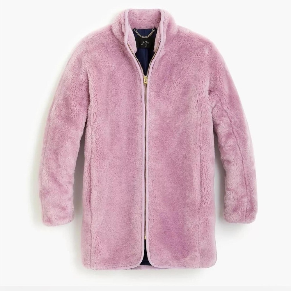 J. Crew Women's Pink/Purple Sherpa Coat XS - Picture 3 of 4